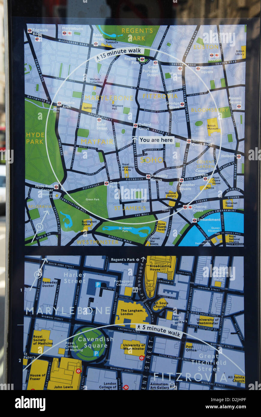 Piano di strada in Regent Street vicino a Oxford Circus London, Regno Unito Foto Stock