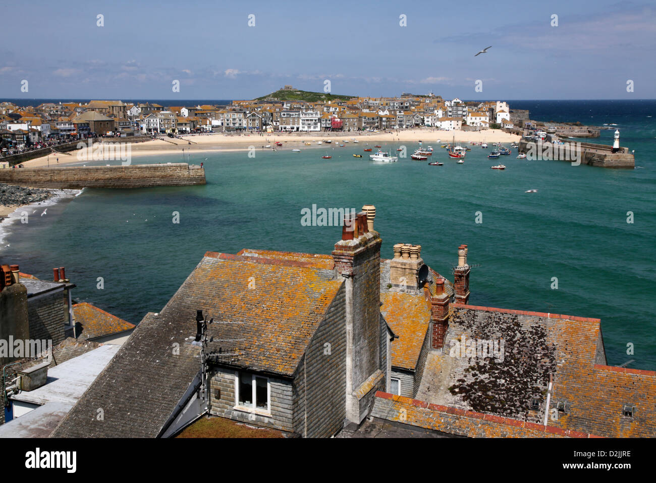 La bella città di Cornovaglia di St. Ives sul sud della penisola occidentale del Regno Unito Foto Stock