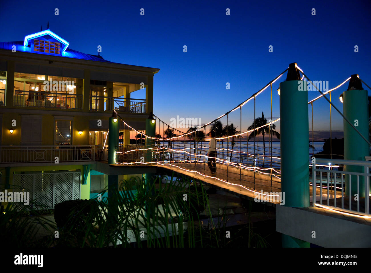 Scena notturna in un resort sulla spiaggia. Florida, Stati Uniti d'America. Foto Stock