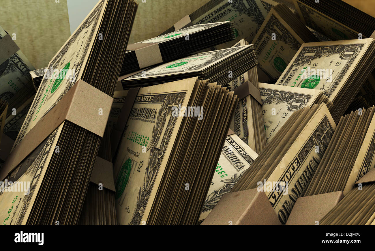 Di dollari in una scatola Foto Stock