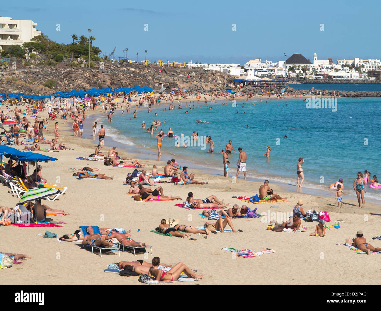 Playa Dorada Beach, Playa Blanca, Lanzarote Foto Stock