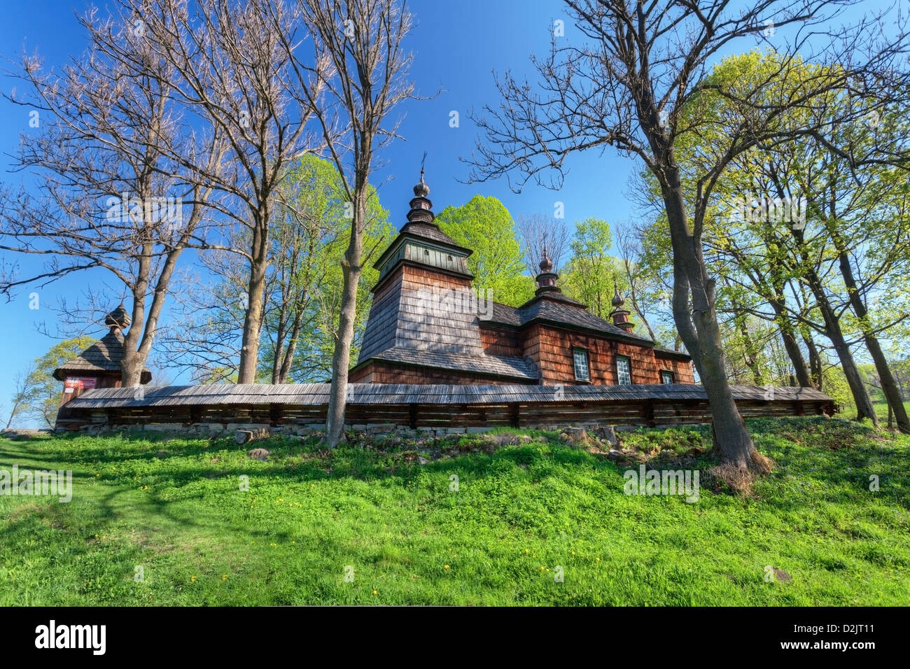 In legno chiesa ortodossa in Bartne, Polonia, Europa Foto Stock
