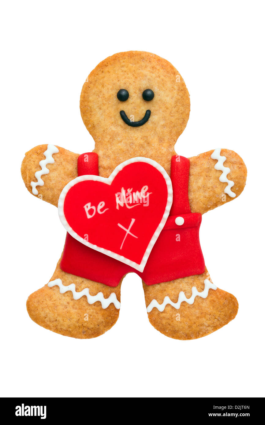 Valentino gingerbread man Foto Stock