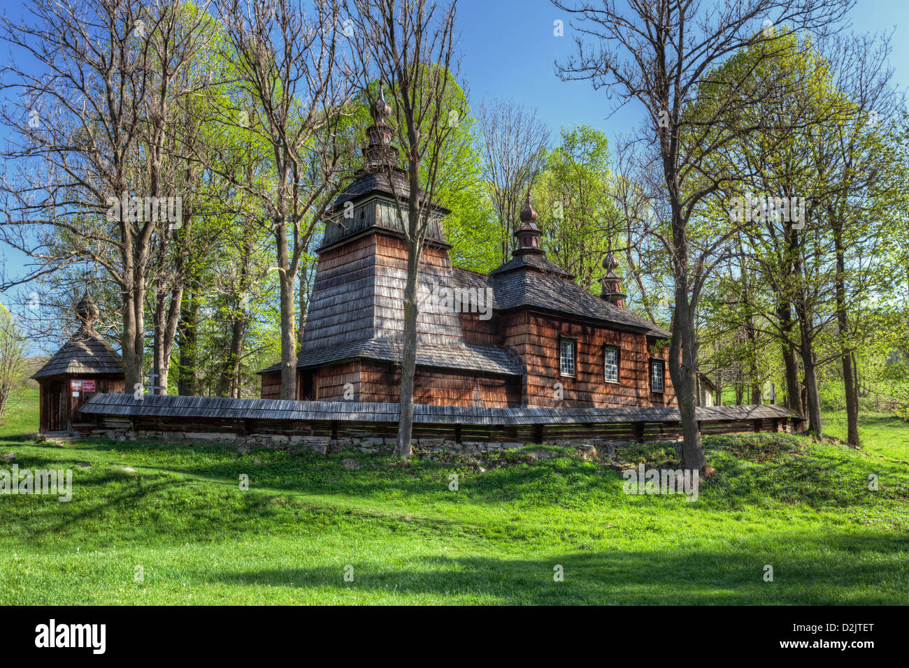 Greco Ortodossa cattolica chiesa dedicata ai Santi Cosma e Damiano in Bartne, Polonia, l'Europa. Foto Stock