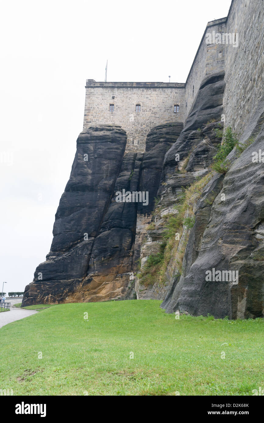Konigstein fortezza sul fiume Elba, Germania Foto Stock