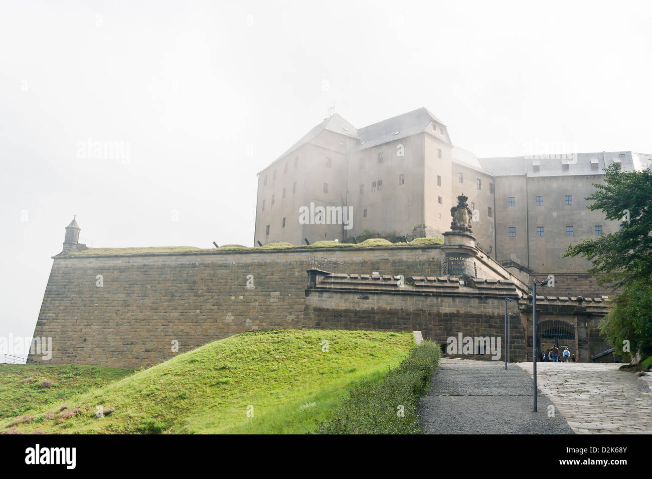 Konigstein fortezza sul fiume Elba, Germania Foto Stock