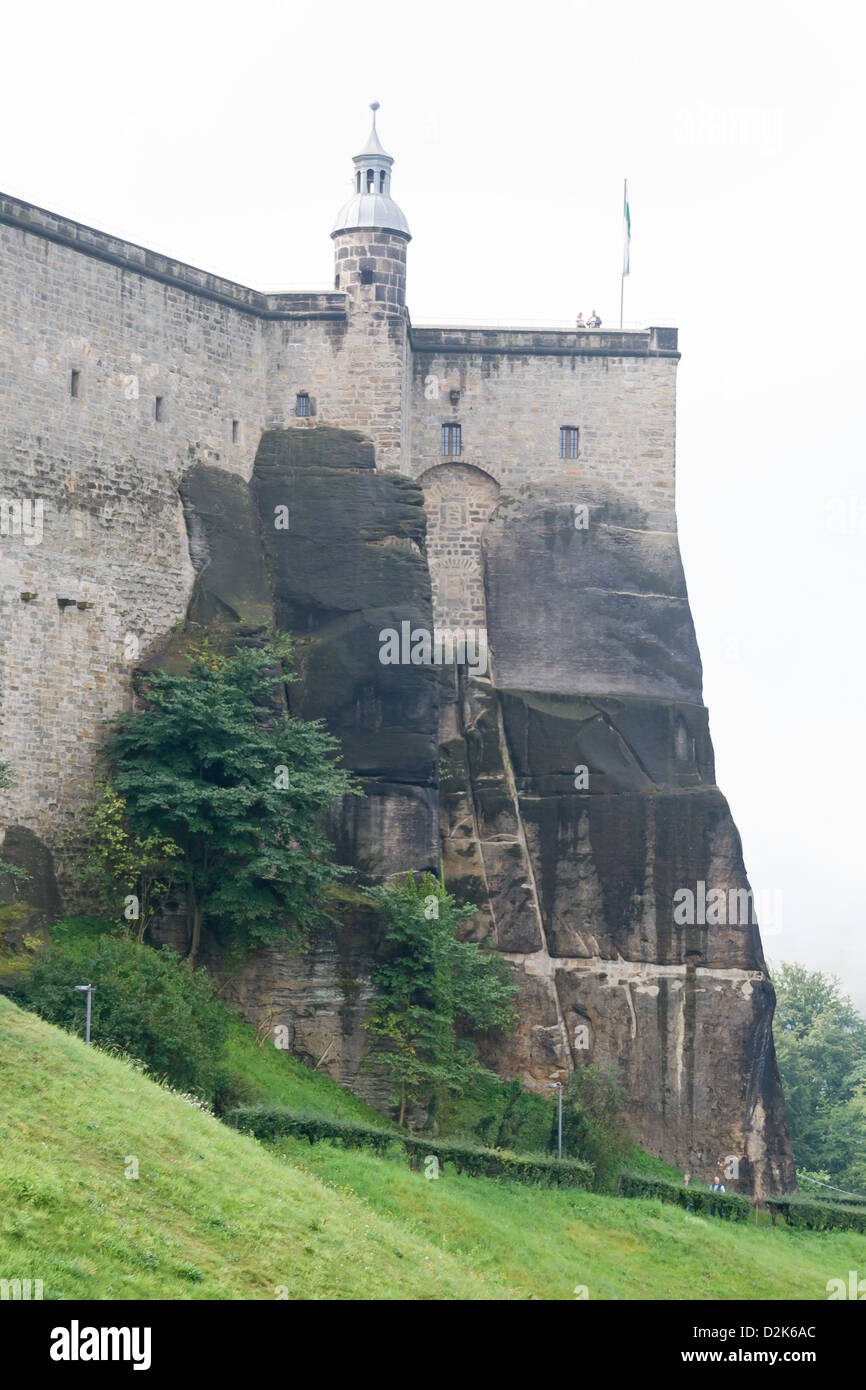 Konigstein fortezza sul fiume Elba, Germania Foto Stock