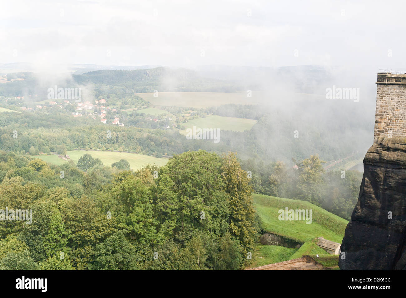 Konigstein fortezza sul fiume Elba, Germania Foto Stock