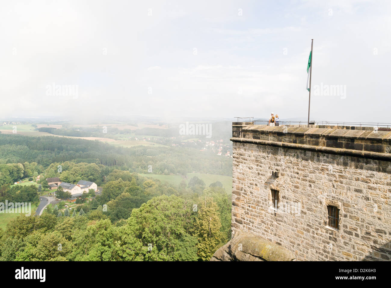 Konigstein fortezza sul fiume Elba, Germania Foto Stock