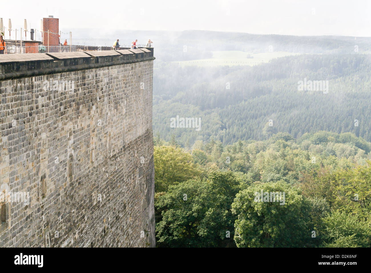 Konigstein fortezza sul fiume Elba, Germania Foto Stock