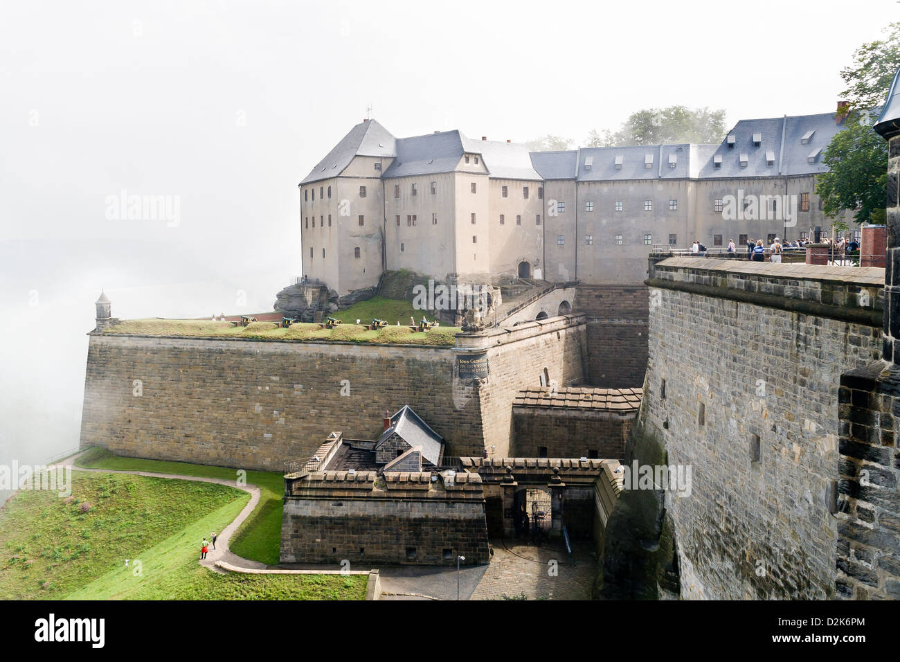 Konigstein fortezza sul fiume Elba, Germania Foto Stock