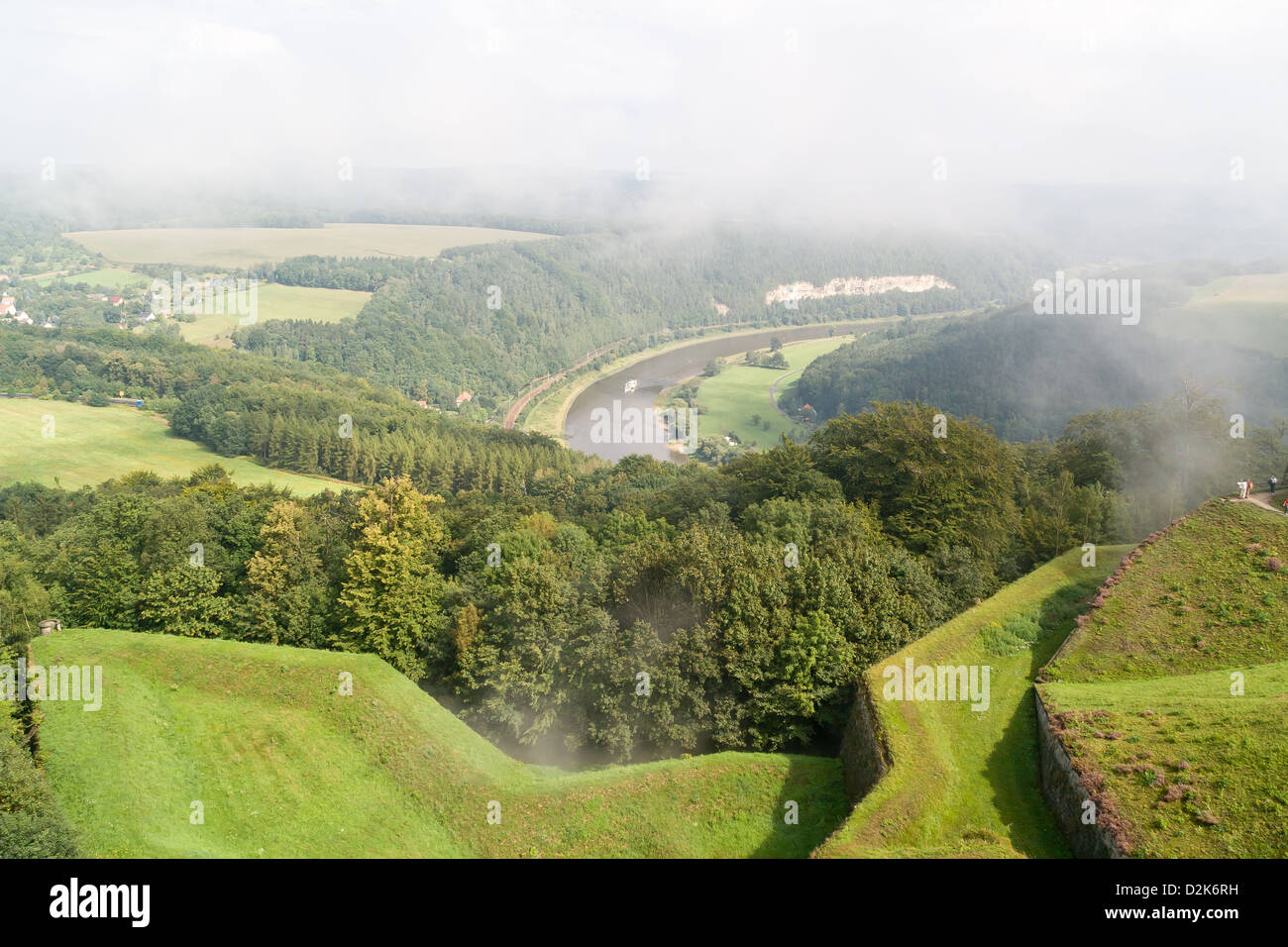 Konigstein fortezza sul fiume Elba, Germania Foto Stock