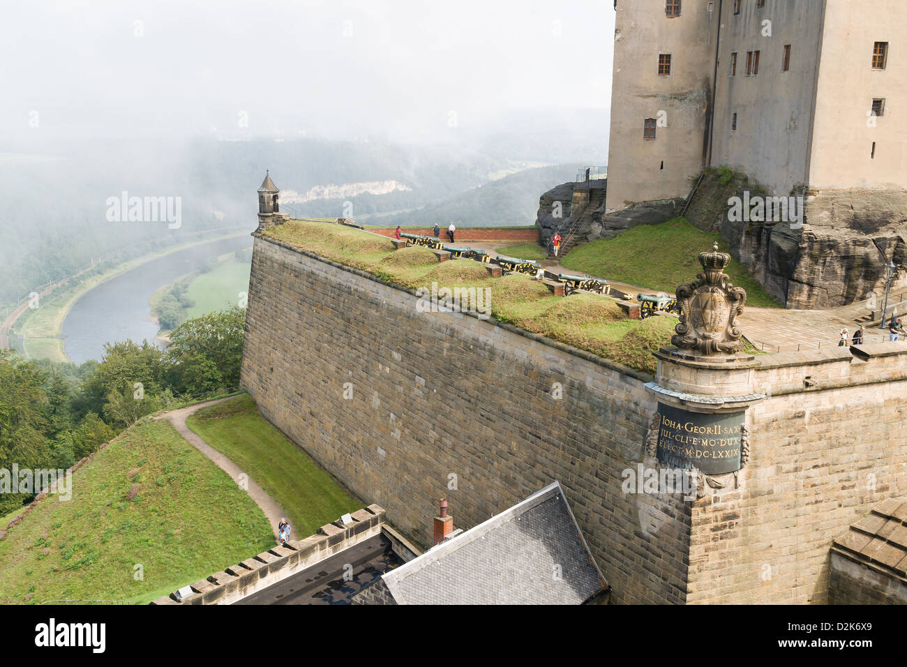 Konigstein fortezza sul fiume Elba, Germania Foto Stock