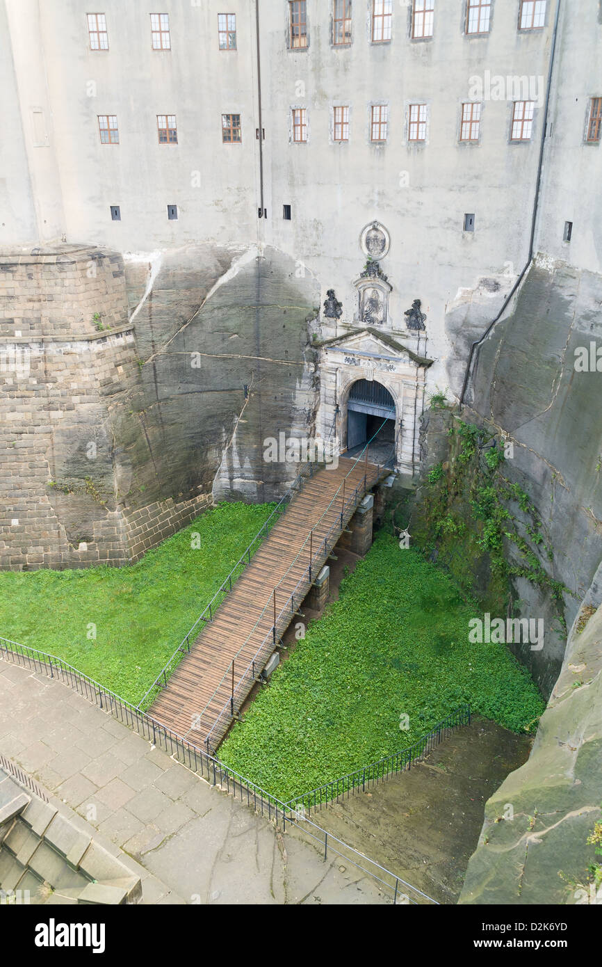 Konigstein fortezza sul fiume Elba, Germania Foto Stock