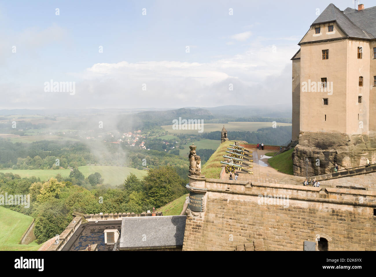 Konigstein fortezza sul fiume Elba, Germania Foto Stock