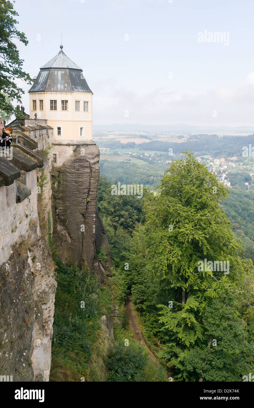Konigstein fortezza sul fiume Elba, Germania Foto Stock