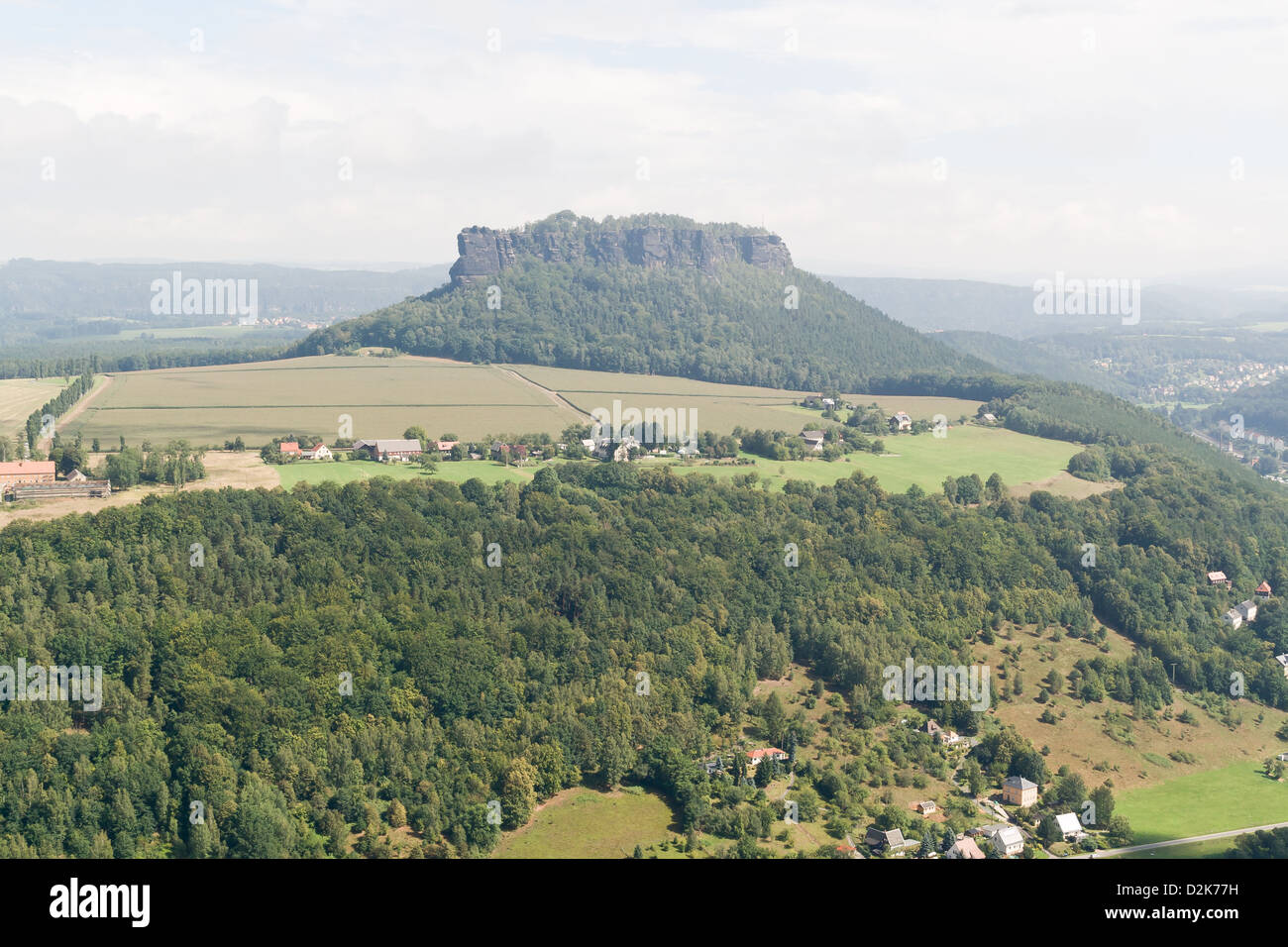 Vista da Konigstein fortezza sul fiume Elba, Germania Foto Stock