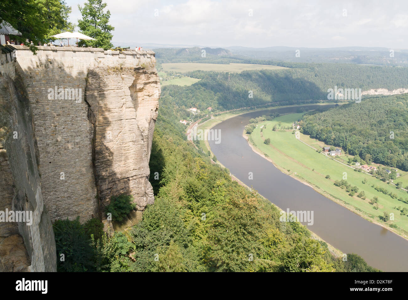 Konigstein fortezza sul fiume Elba, Germania Foto Stock