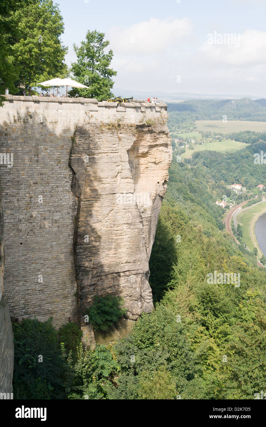 Konigstein fortezza sul fiume Elba, Germania Foto Stock