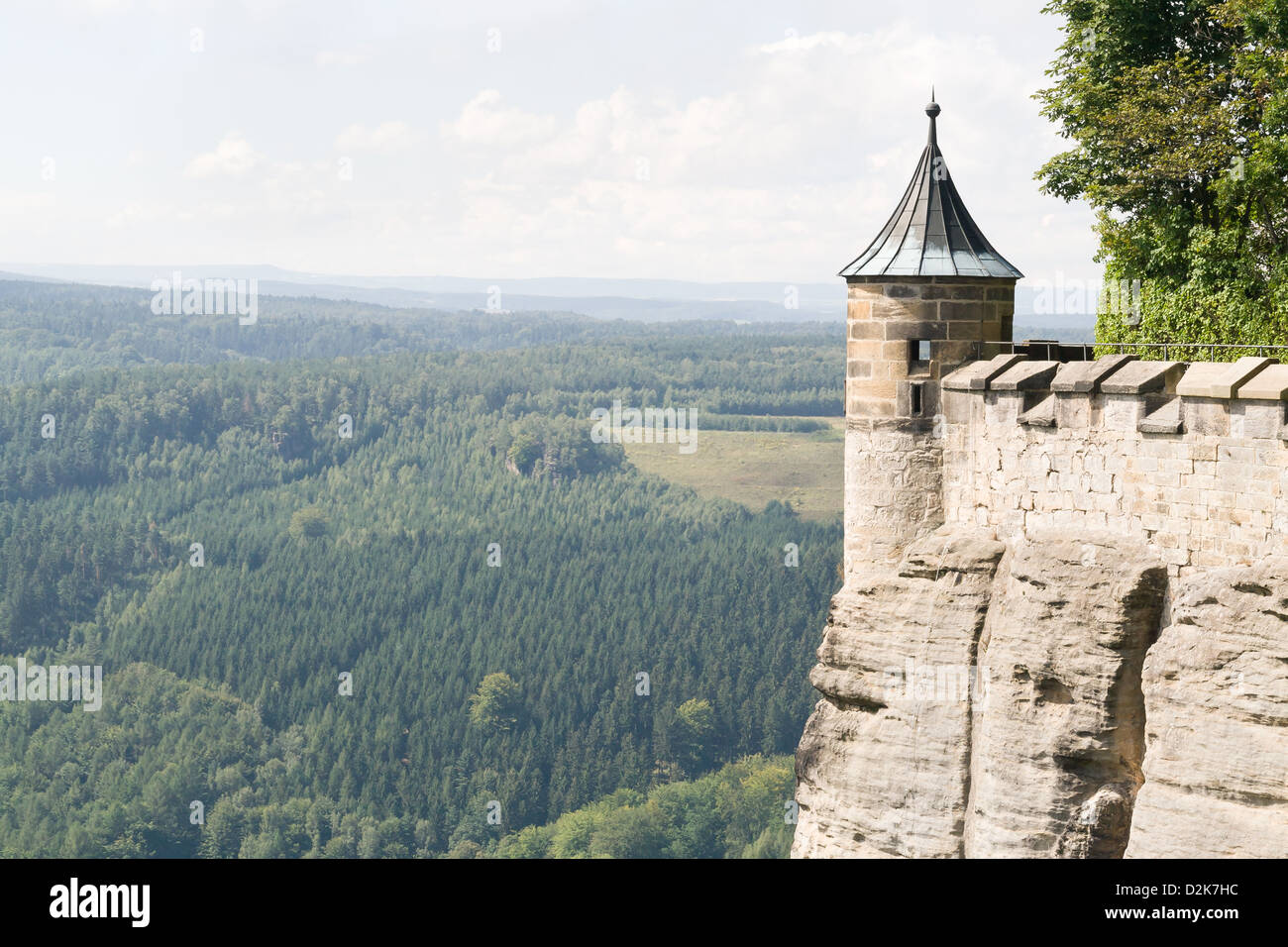 Konigstein fortezza sul fiume Elba, Germania Foto Stock