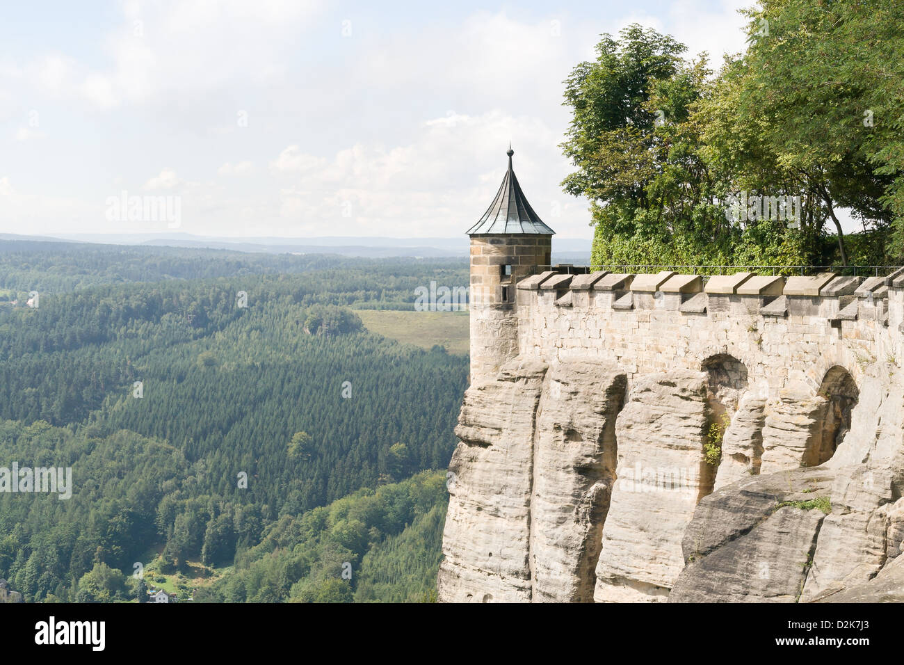 Konigstein fortezza sul fiume Elba, Germania Foto Stock