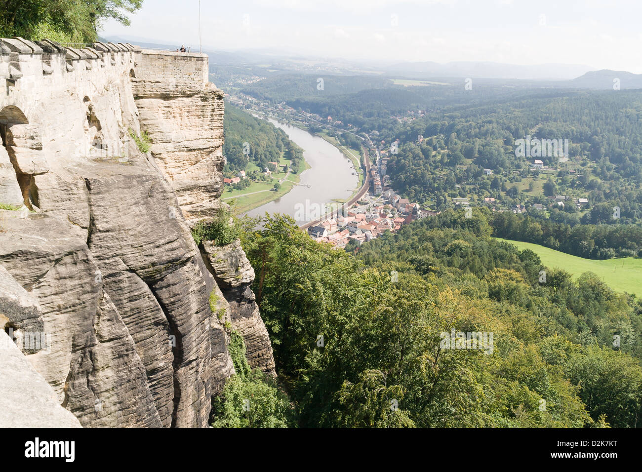 Konigstein fortezza sul fiume Elba, Germania Foto Stock