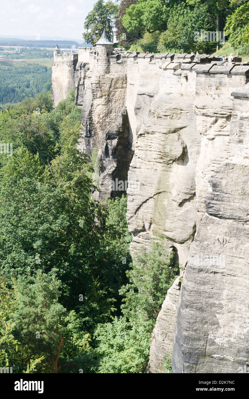 Konigstein fortezza sul fiume Elba, Germania Foto Stock