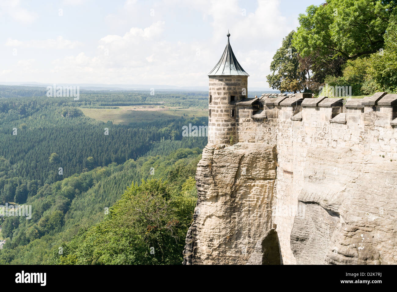 Konigstein fortezza sul fiume Elba, Germania Foto Stock