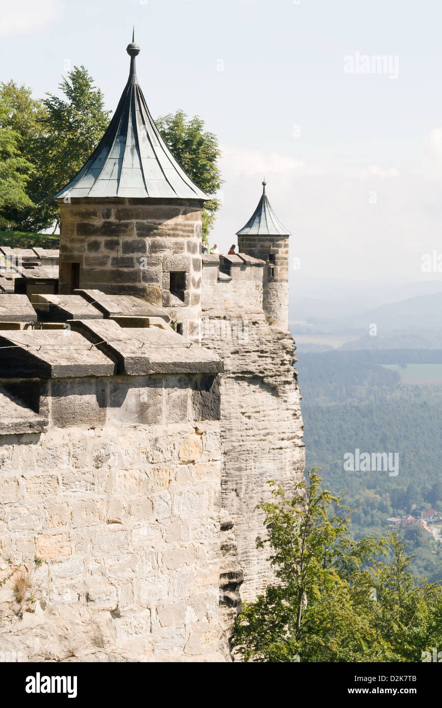 Konigstein fortezza sul fiume Elba, Germania Foto Stock