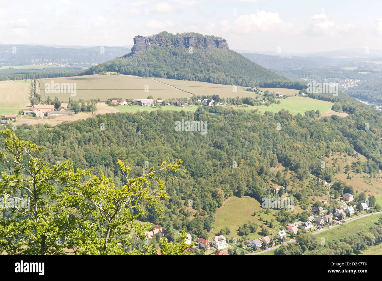 Paesaggio tedesco da Konigstein fortezza sul fiume Elba, Germania Foto Stock