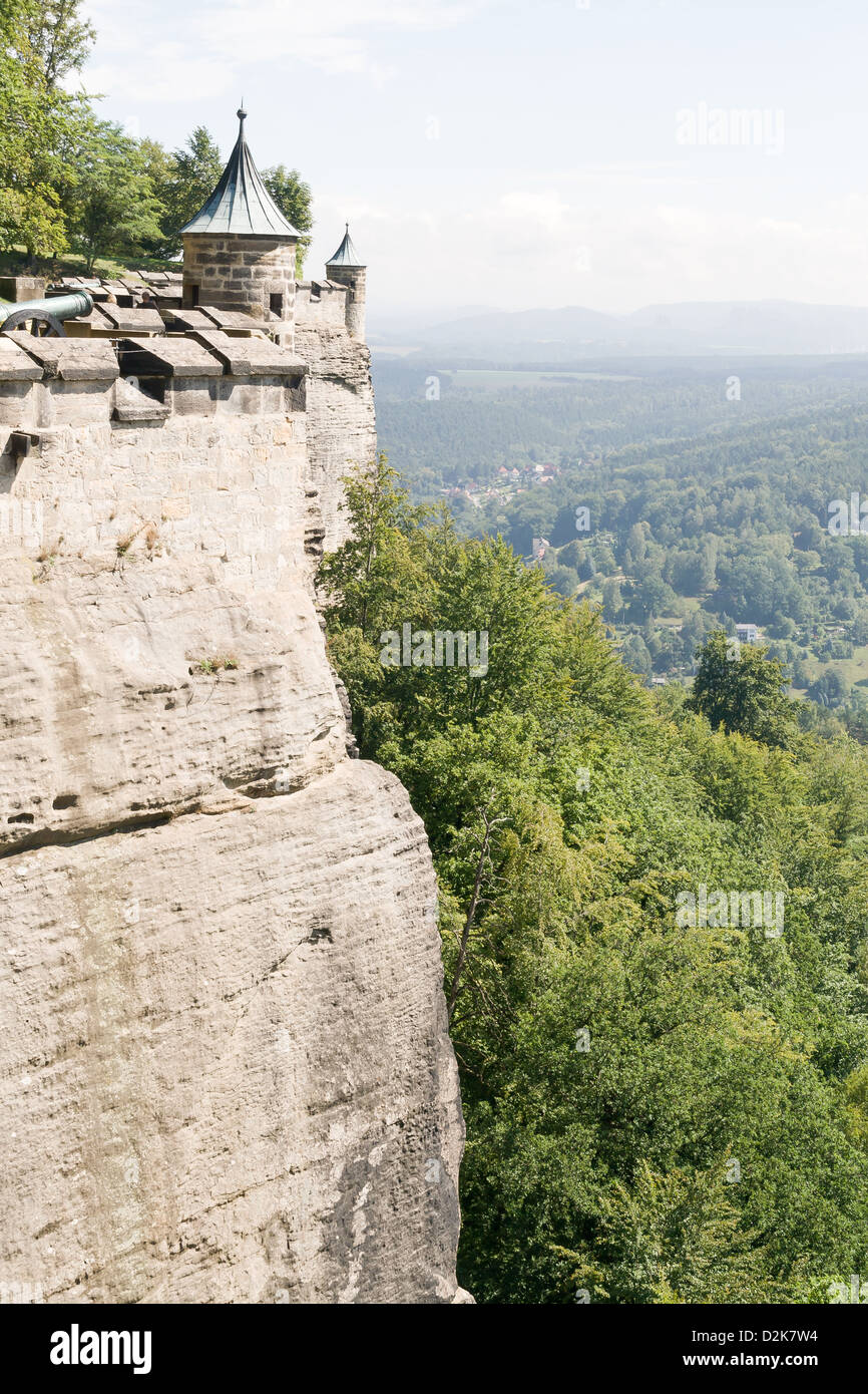 Konigstein fortezza sul fiume Elba, Germania Foto Stock