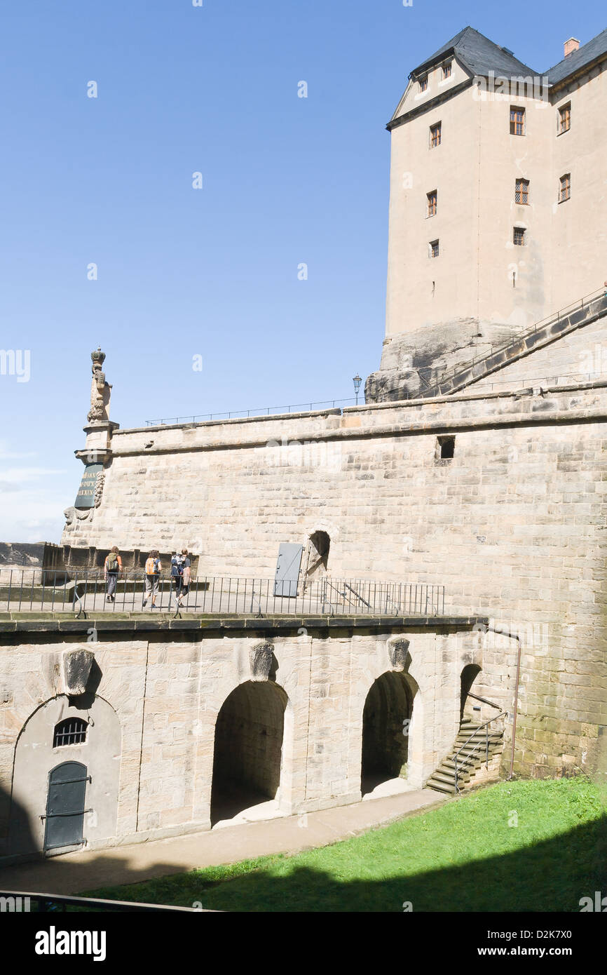 Konigstein fortezza sul fiume Elba, Germania Foto Stock