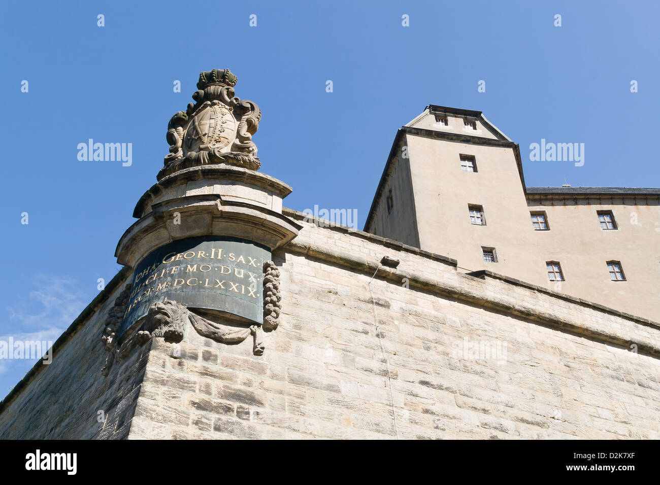 Konigstein fortezza sul fiume Elba, Germania Foto Stock