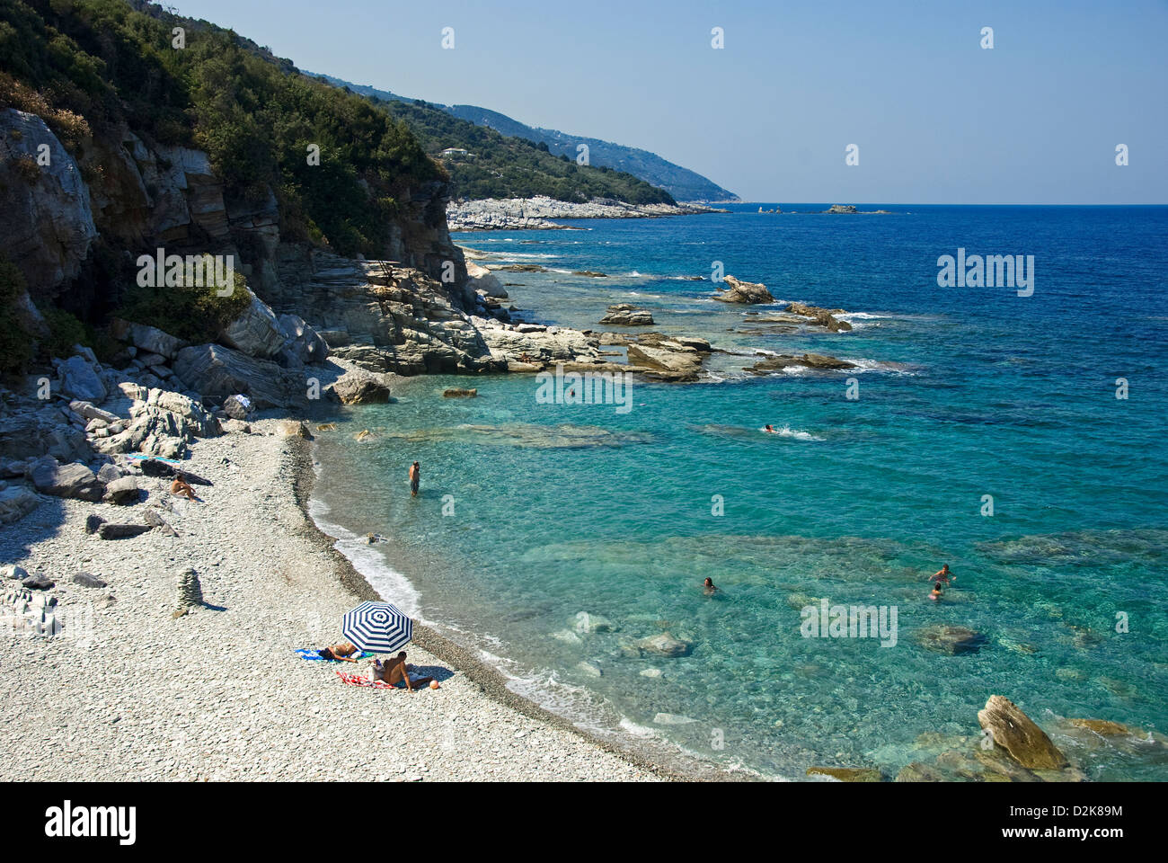Baia del mar Egeo (Pelion Peninsula, Tessaglia, Grecia) Foto Stock