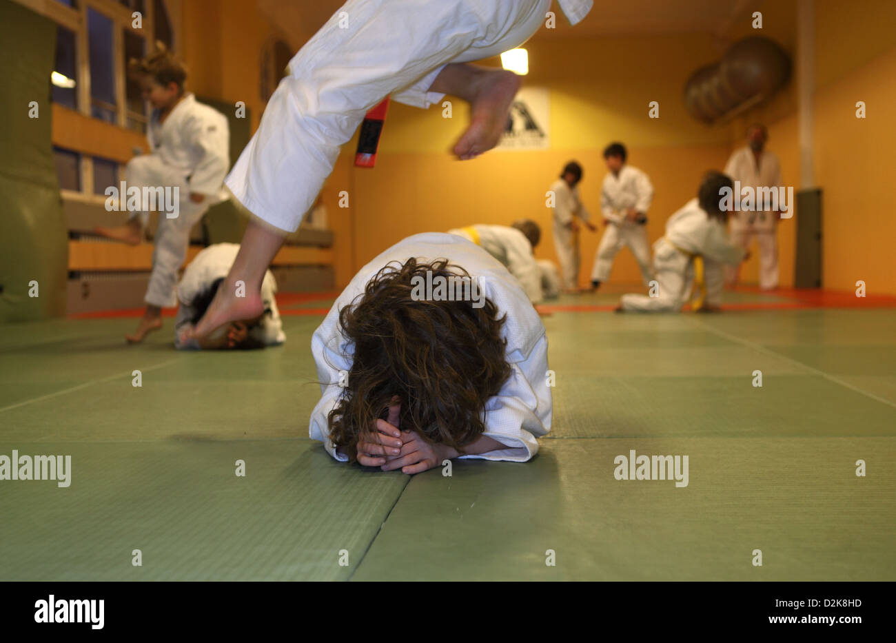 Berlino, Germania, i bambini in un corso di judo Foto Stock