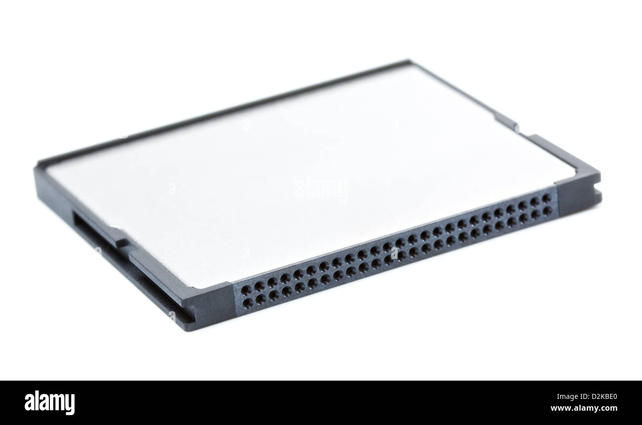 Alta velocità scheda di memoria flash con uno spazio vuoto, isolato su bianco Foto Stock