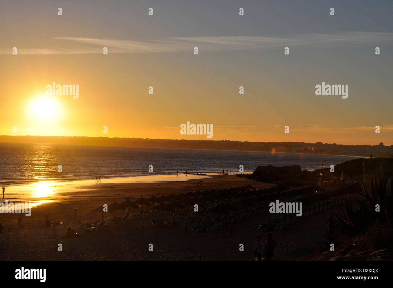 Tramonto in Gale, distretto di Faro, regione di Algarve, PORTOGALLO Foto Stock