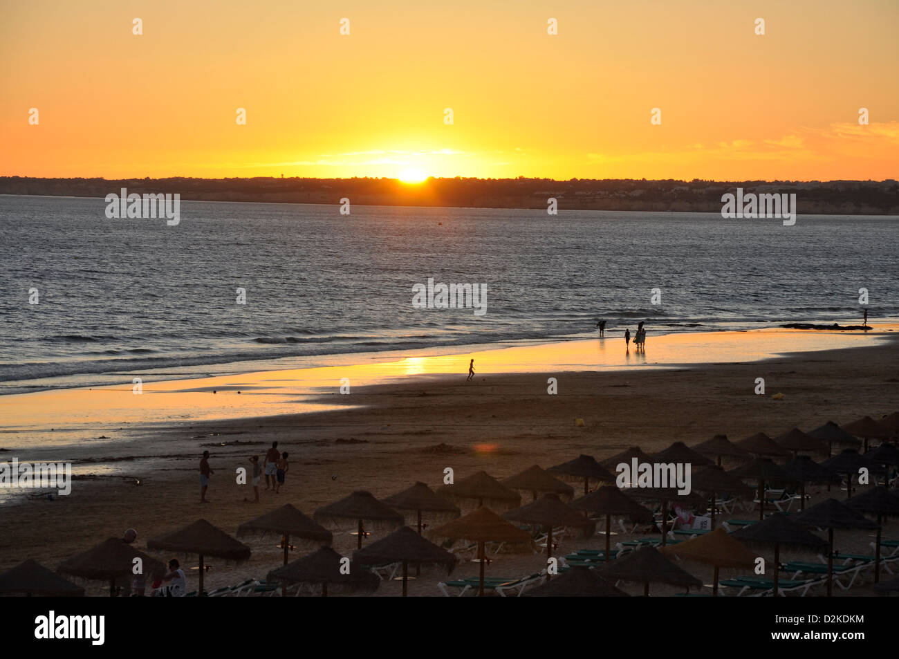 Tramonto in Gale, distretto di Faro, regione di Algarve, PORTOGALLO Foto Stock
