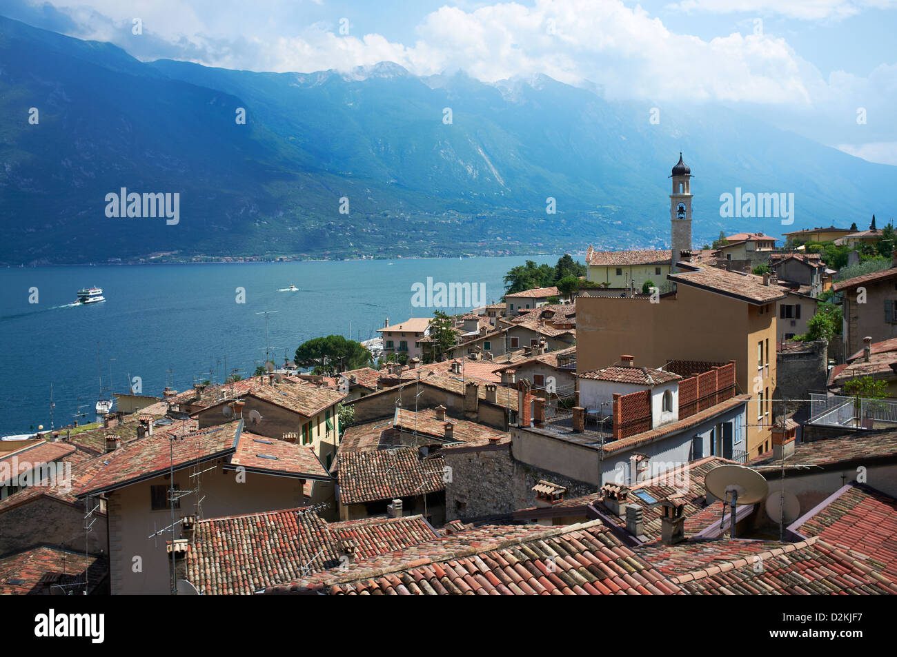 Città di Limone - Lago di Garda - Garda Trentino Foto Stock