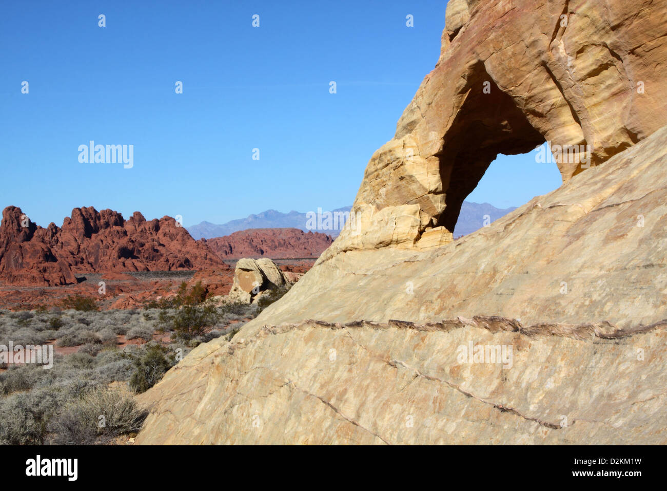 Arco Naturale della Valle del Fuoco parco di Stato di Nevada Foto Stock