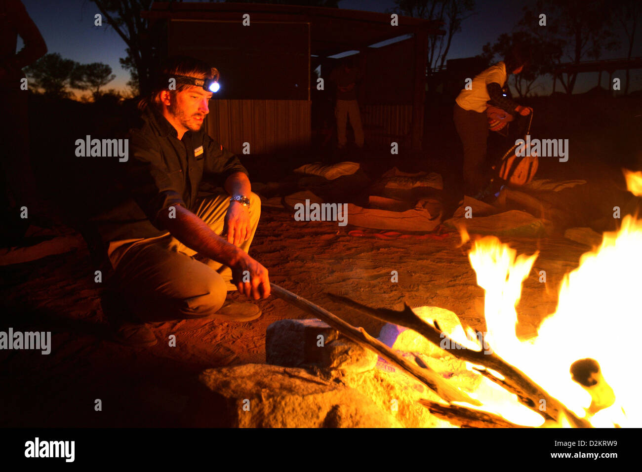 Il Camp la cottura nell'Outback australiano.Australia centrale. Foto Stock