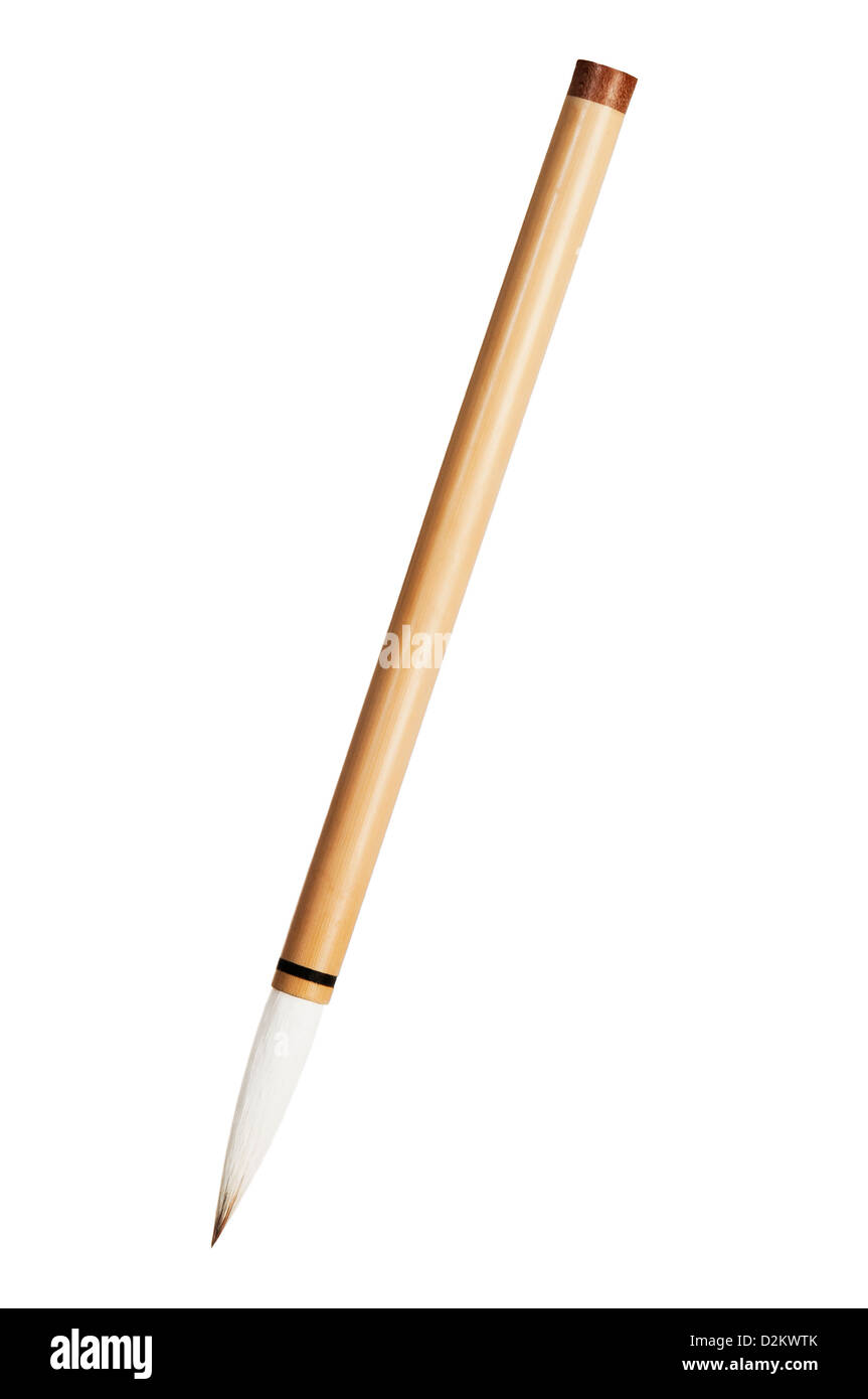 Pennelli in sfondo bianco Foto Stock