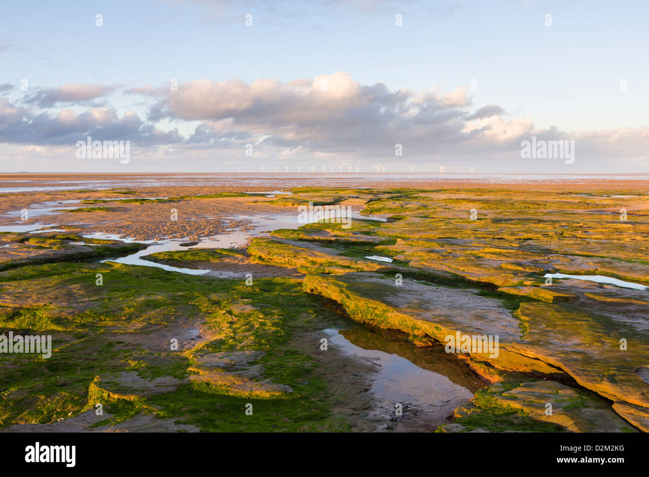 Le turbine eoliche off costa inglese Foto Stock