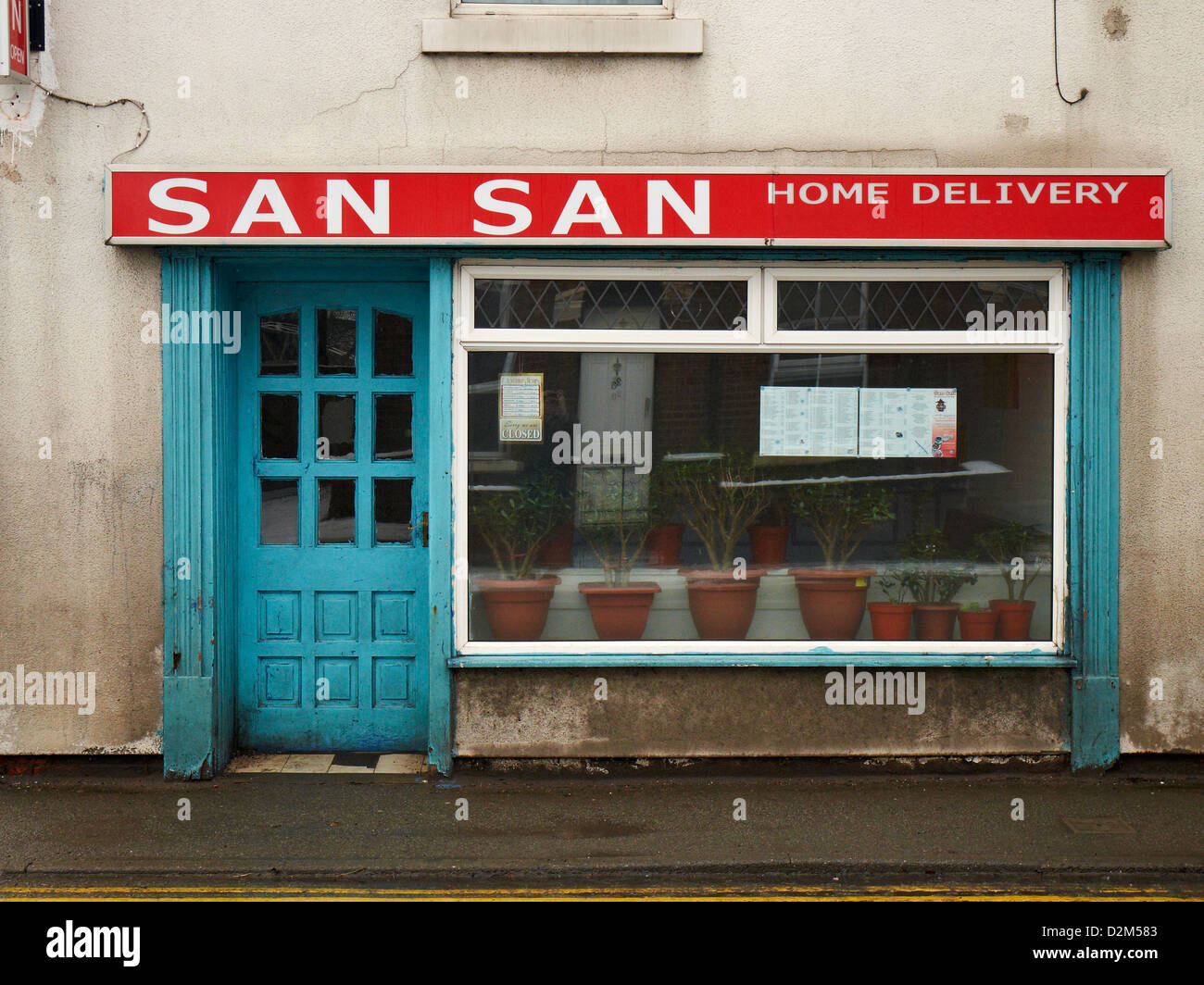 San San chinese takeaway shop in Elworth Sandbach CHESHIRE REGNO UNITO Foto Stock
