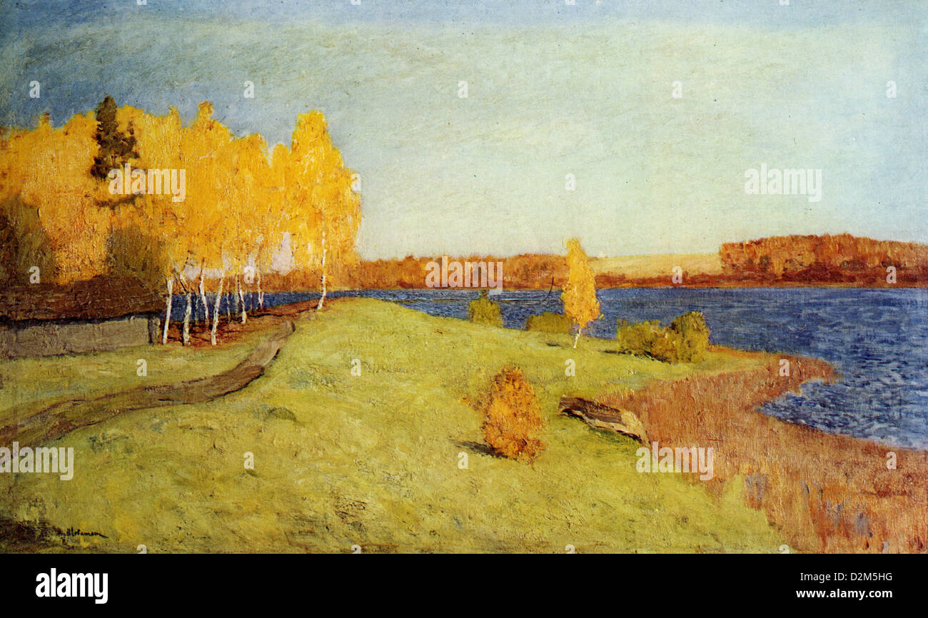 Isaak Levitan 'Autunno Dorato', 1896 - Riproduzione dal libro "Levitan', Mosca, 1960 Foto Stock