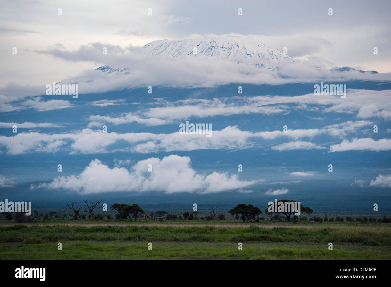 Il Monte Kilimanjaro, Amboseli National Park, Kenya Foto Stock