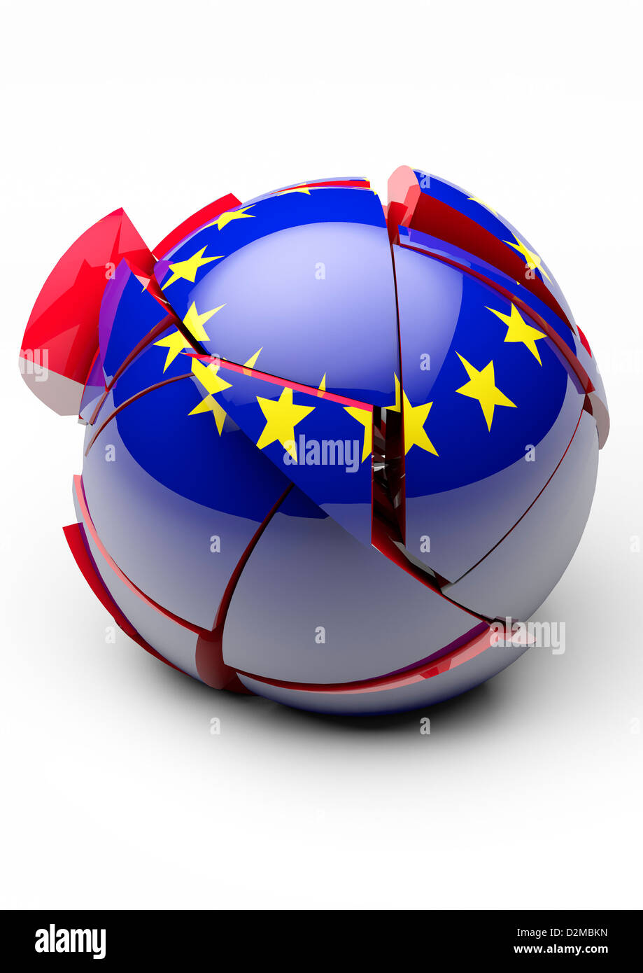 Ue crisi Eurozona rompere / referendum Brexit Europa politica, Unione europea nozione Foto Stock