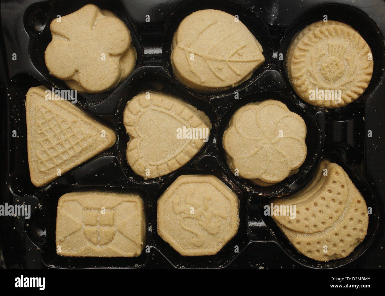 Pastafrolla scozzese biscotti in contenitore di plastica Foto Stock
