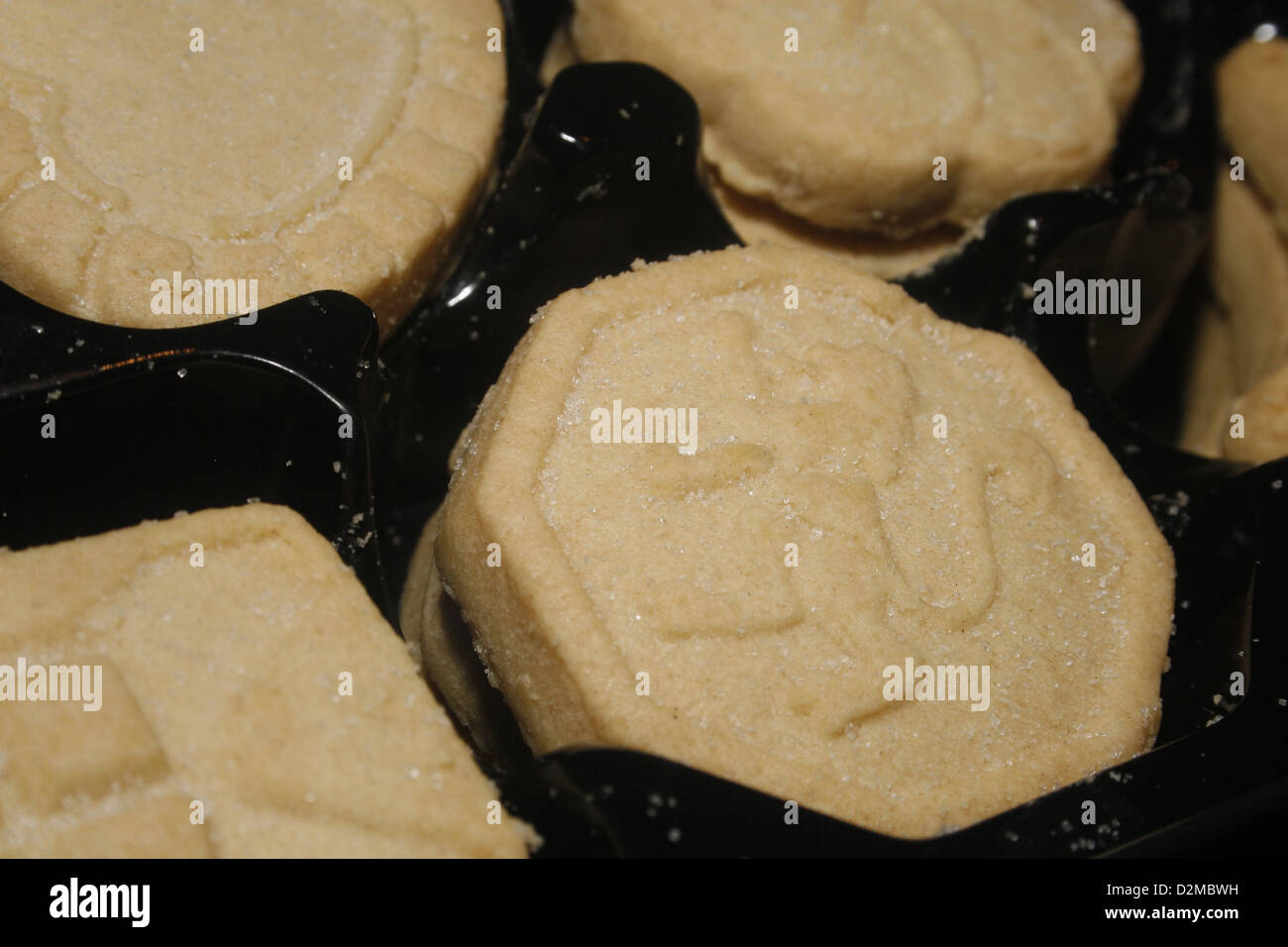 Pastafrolla scozzese biscotti in contenitore di plastica Foto Stock