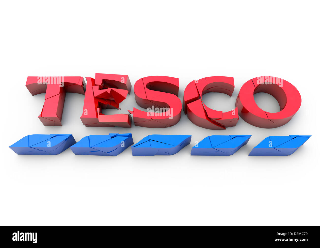 Incrinatura e sbriciolamento TESCO logo - Business / retail / high street / problemi finanziari / quota di mercato Concetto di immagine Foto Stock Incrinatura e sbriciolamento TESCO logo - Business / retail / high street / problemi finanziari / quota di mercato Concetto di immagine Foto Stock